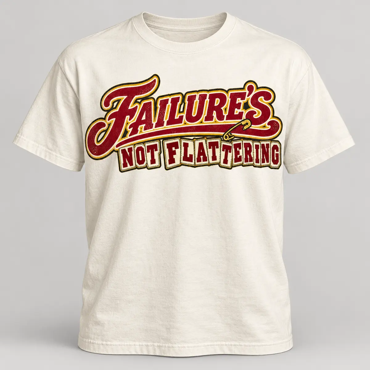 Varsity Vintage-White Tee — Failure’s Not Flattering merch